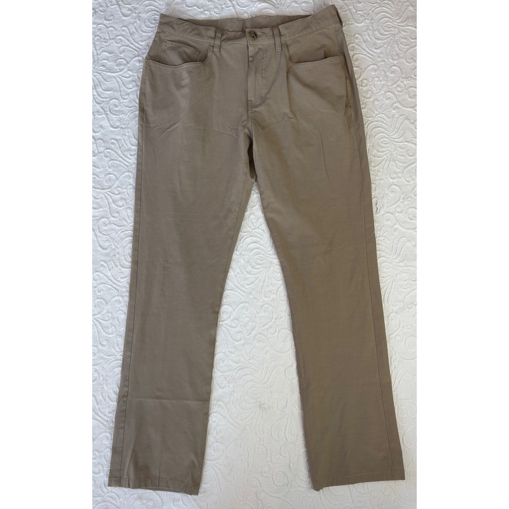 Pro Tour Men's Khaki Flat Front Comfort Stretch Tech Golf or casual Pants‎ 32x29